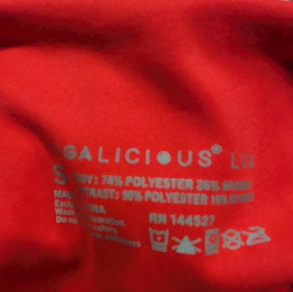 yogaliciuos Lux High-Waisted Coral Leggings Size Small - Picture 7 of 7